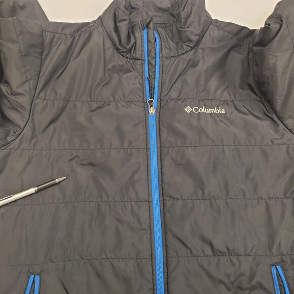 Columbia Omni Heat Jacket Mens Sz Medium Black Zip Winter Puffer Insulated Coat - Picture 10 of 11